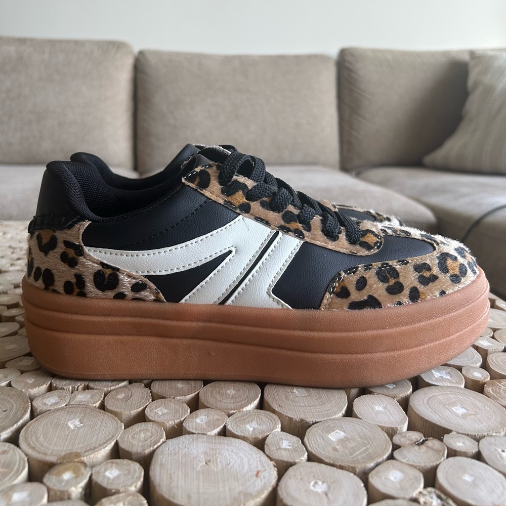 Leopard Print Platform Sneakers